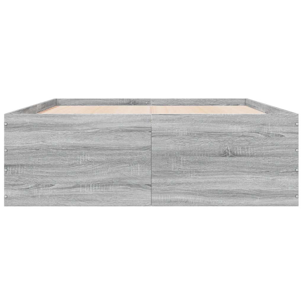 Bedframe bewerkt hout grijs sonoma eikenkleurig 120x190 cm