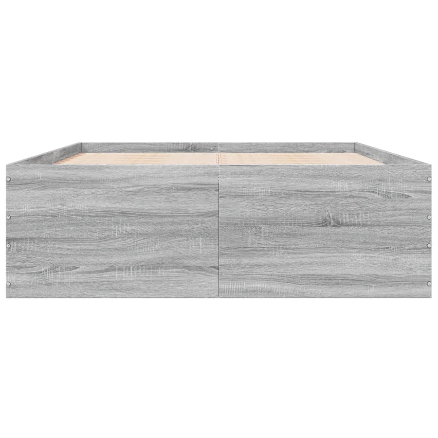 Bedframe bewerkt hout grijs sonoma eikenkleurig 120x190 cm