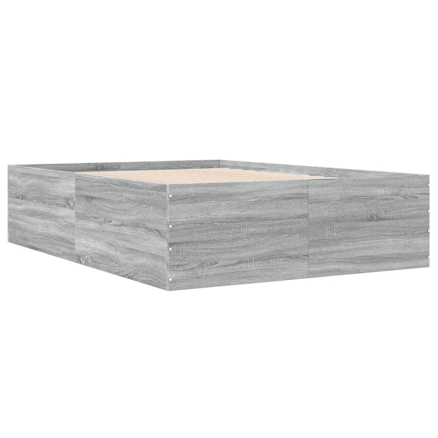 Bedframe bewerkt hout grijs sonoma eikenkleurig 120x190 cm