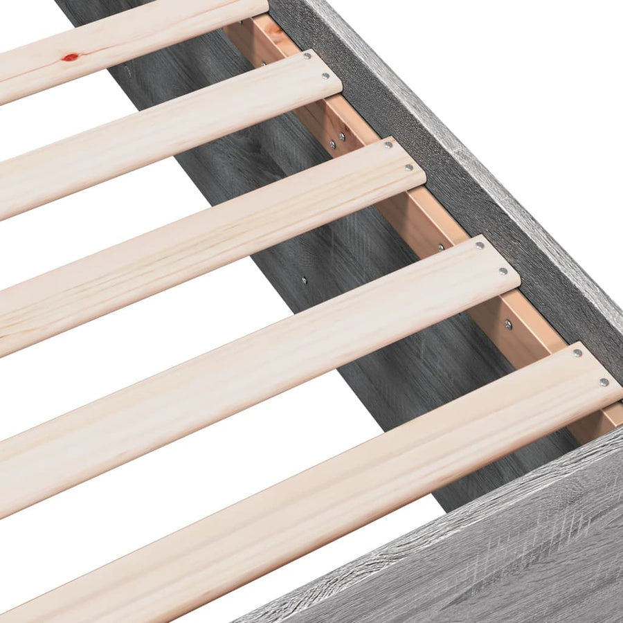 Bedframe bewerkt hout grijs sonoma eikenkleurig 120x190 cm