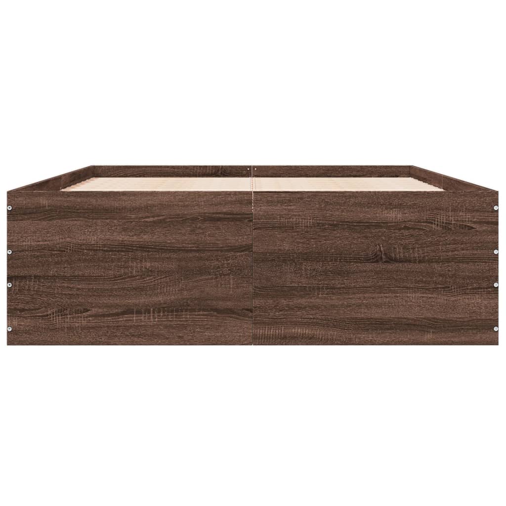 Bedframe bewerkt hout bruin eikenkleur 120x190 cm
