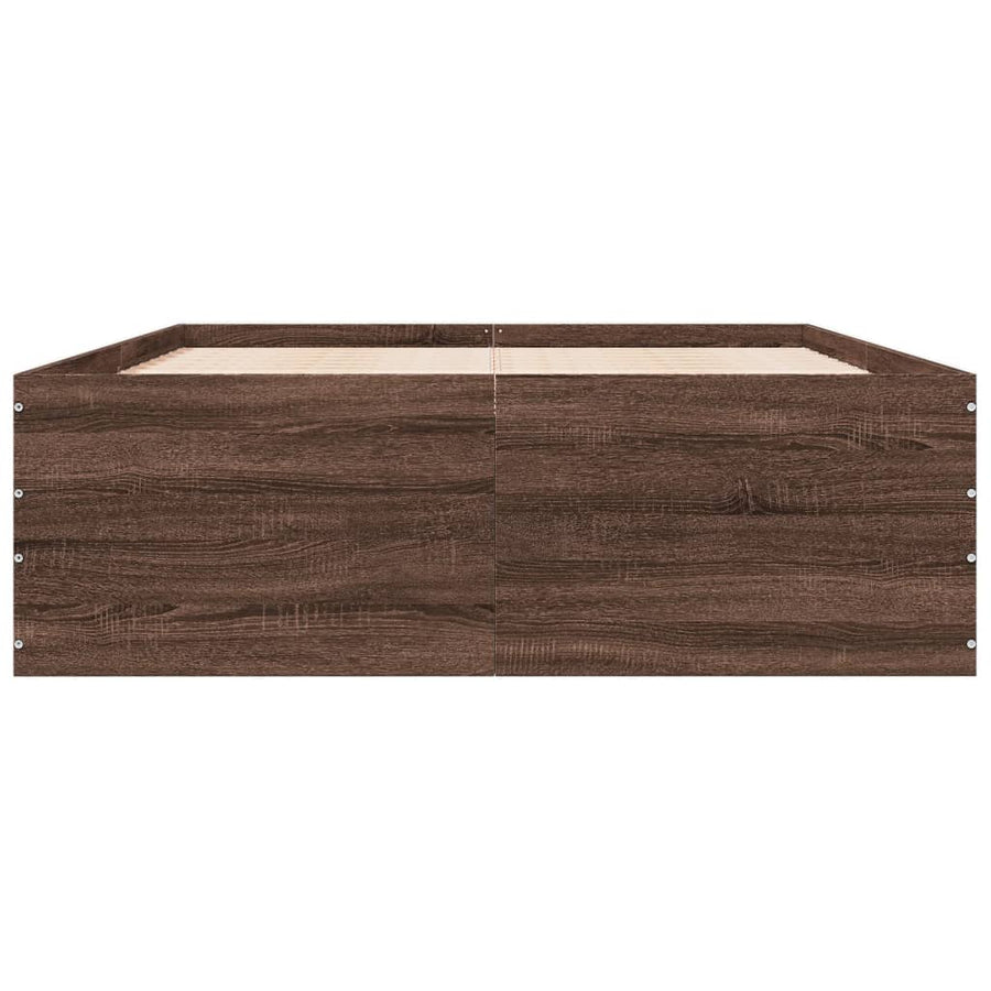 Bedframe bewerkt hout bruin eikenkleur 120x190 cm