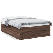 Bedframe 120x190 cm bewerkt hout bruin