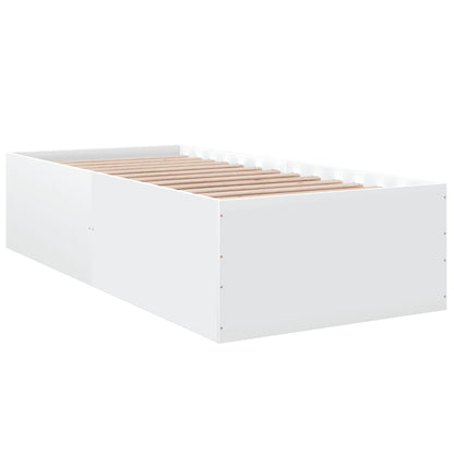 Bedframe bewerkt hout wit 100x200 cm