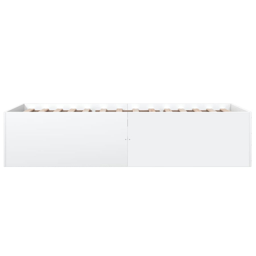Bedframe bewerkt hout wit 100x200 cm