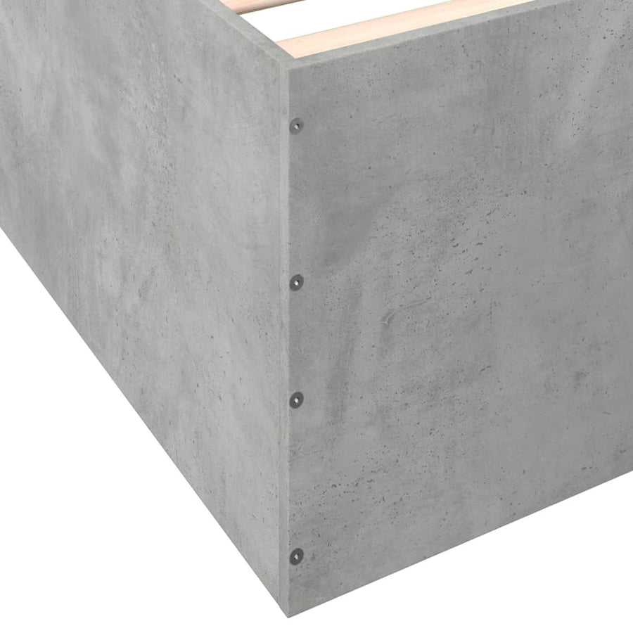 Bedframe bewerkt hout betongrijs 100x200 cm