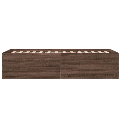 Bedframe bewerkt hout bruin eikenkleur 100x200 cm