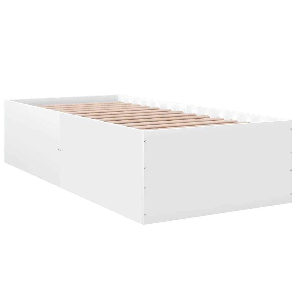 Bedframe bewerkt hout wit 90x200 cm
