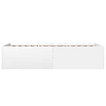 Bedframe bewerkt hout wit 90x200 cm