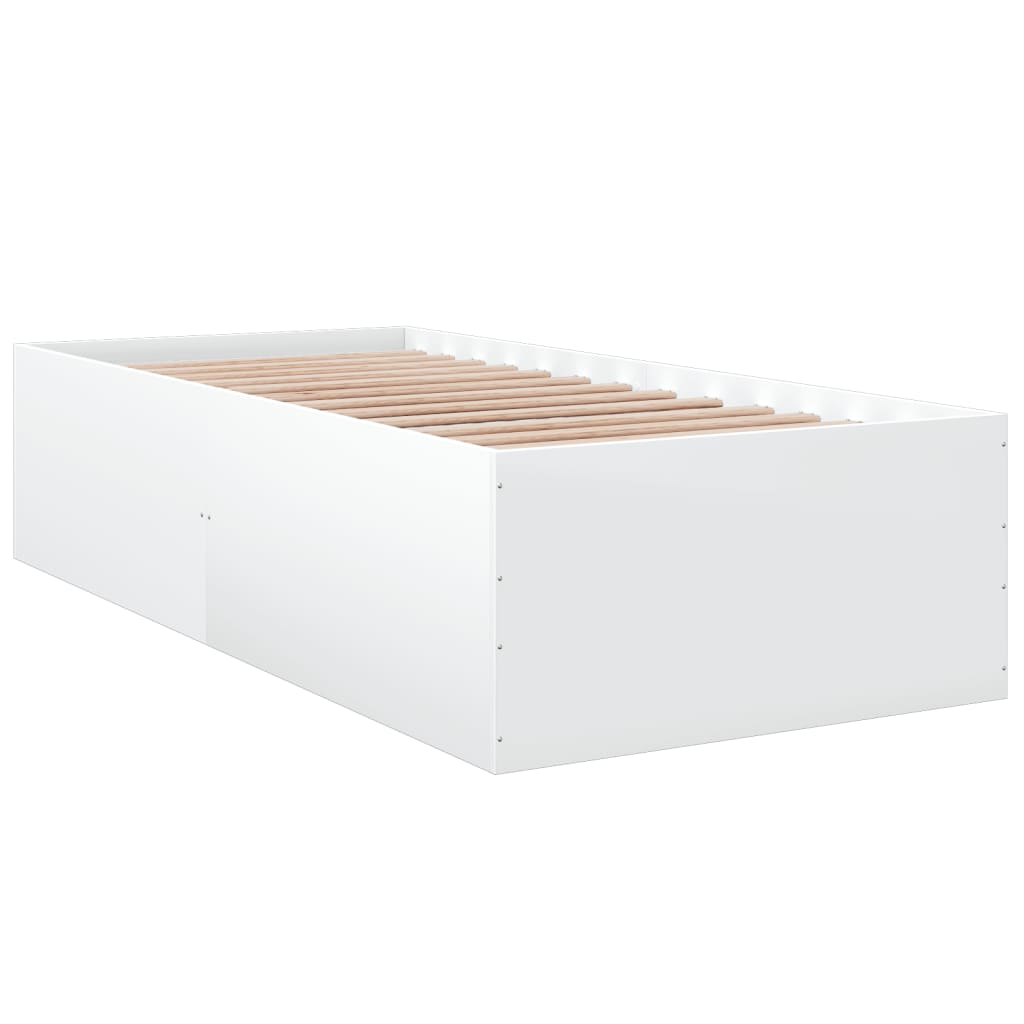 Bedframe bewerkt hout wit 90x200 cm
