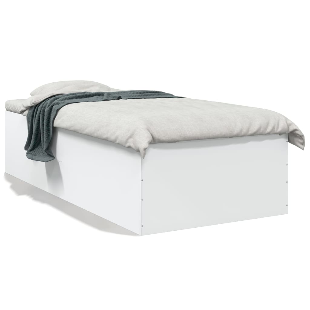 Bedframe bewerkt hout wit 90x200 cm