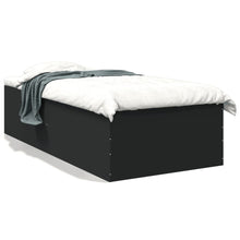 Bedframe bewerkt hout zwart 90x200 cm