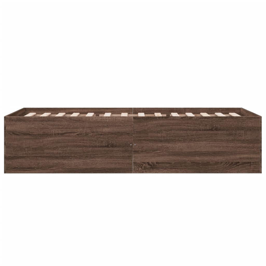 Bedframe bewerkt hout bruin eikenkleur 90x200 cm