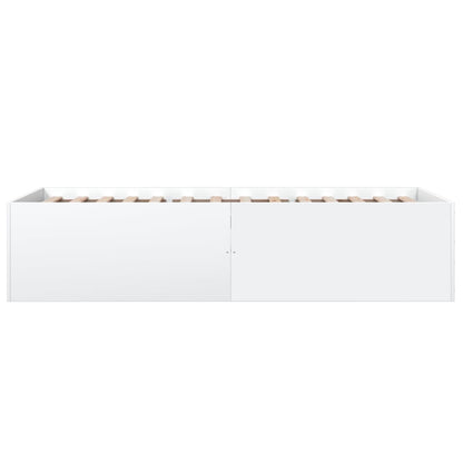 Bedframe bewerkt hout wit 90x190 cm