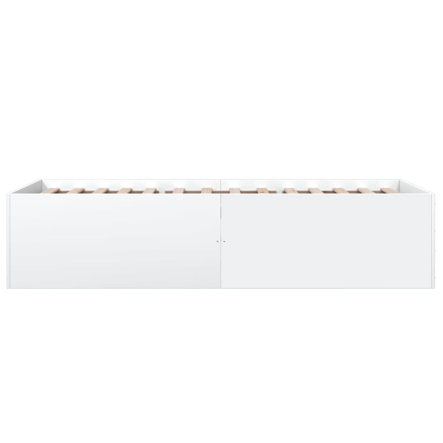 Bedframe bewerkt hout wit 90x190 cm