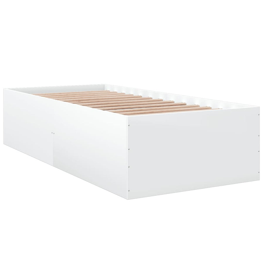 Bedframe bewerkt hout wit 90x190 cm