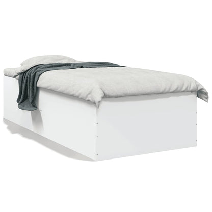 Bedframe bewerkt hout wit 90x190 cm