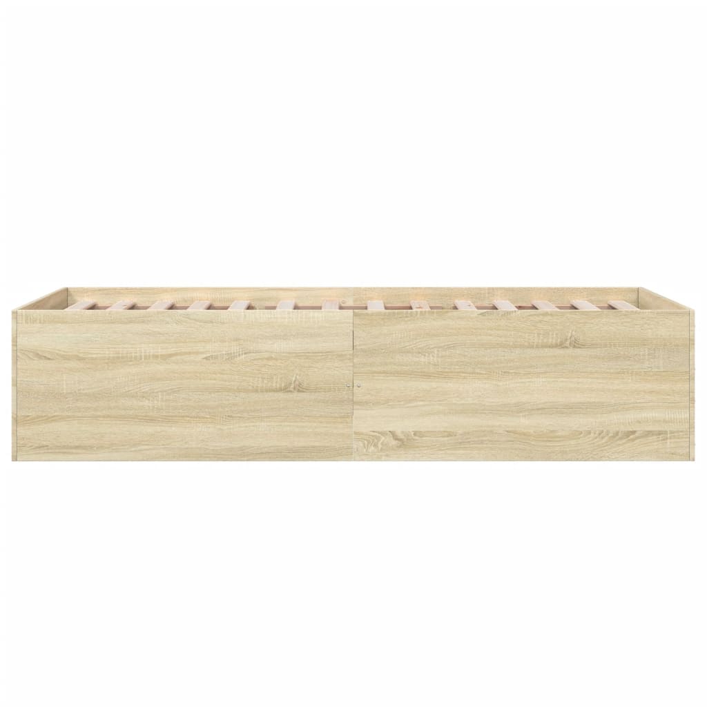 Bedframe bewerkt hout sonoma eikenkleurig 90x190 cm