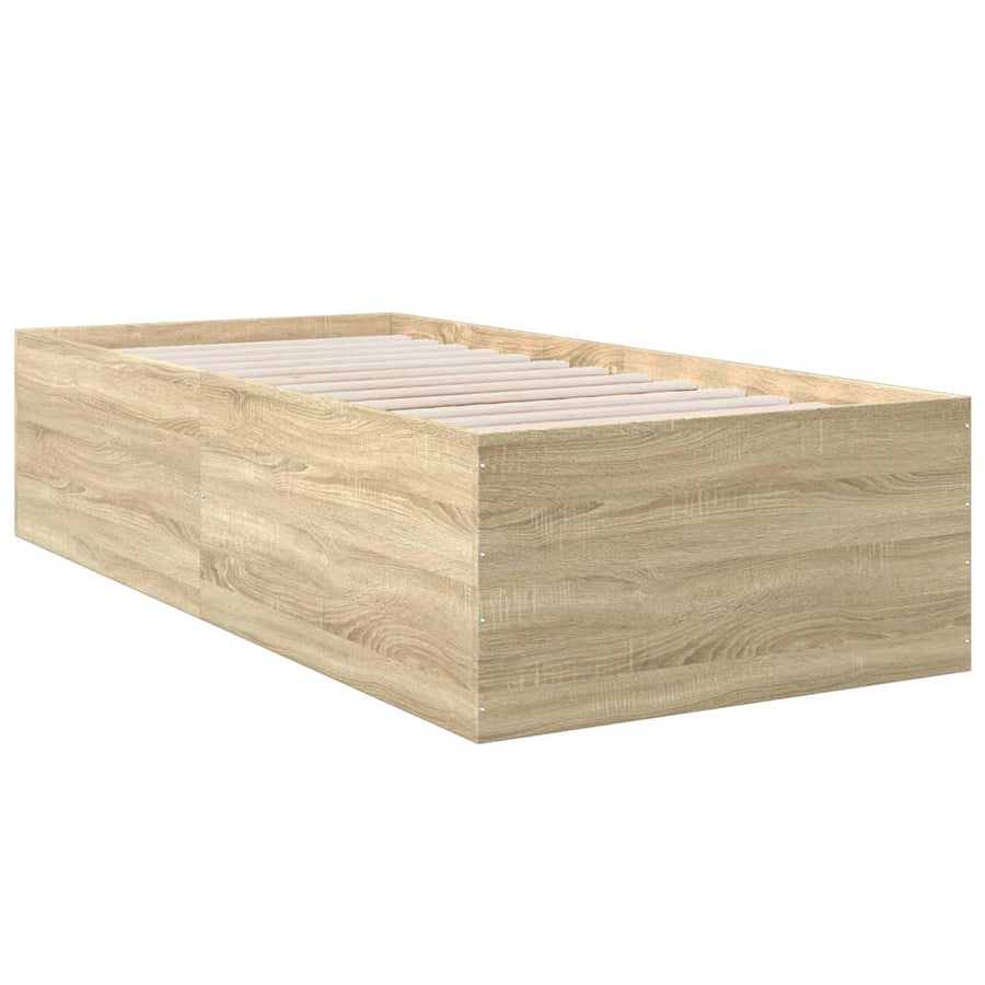 Bedframe bewerkt hout sonoma eikenkleurig 90x190 cm
