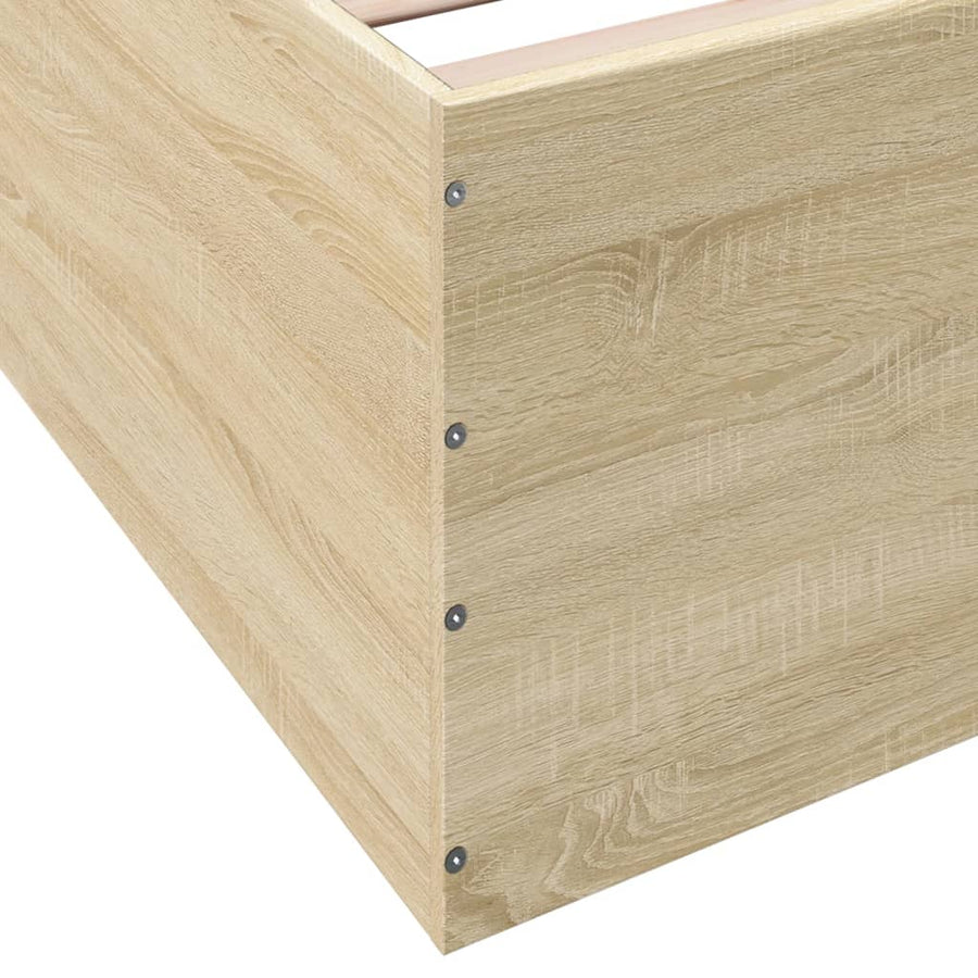 Bedframe bewerkt hout sonoma eikenkleurig 90x190 cm