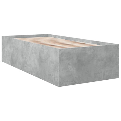 Bedframe bewerkt hout betongrijs 90x190 cm