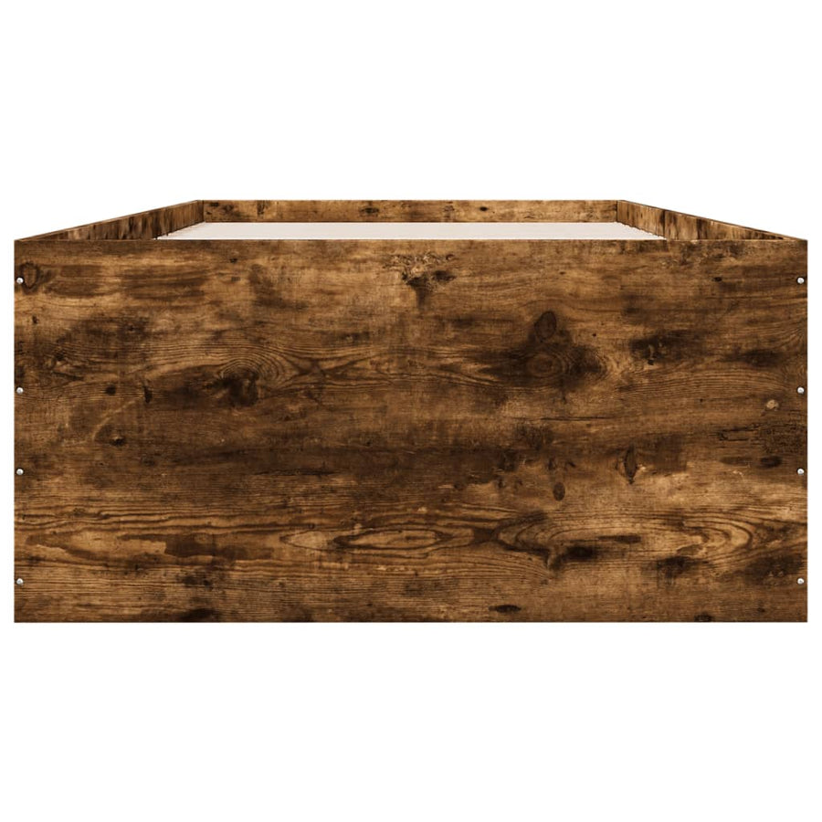 Bedframe bewerkt hout gerookt eikenkleurig 90x190 cm