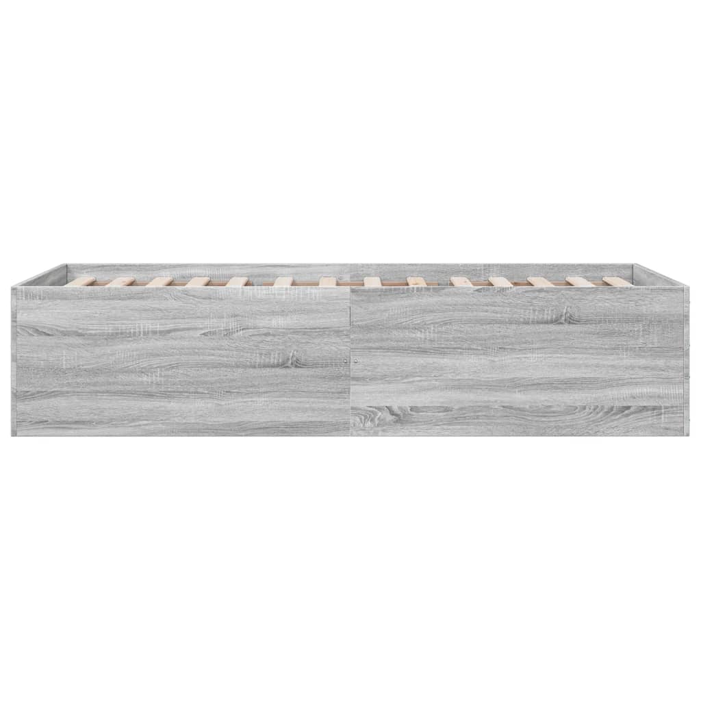 Bedframe bewerkt hout grijs sonoma eikenkleurig 90x190 cm