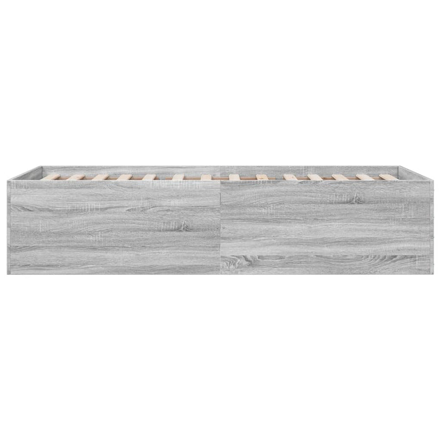 Bedframe bewerkt hout grijs sonoma eikenkleurig 90x190 cm