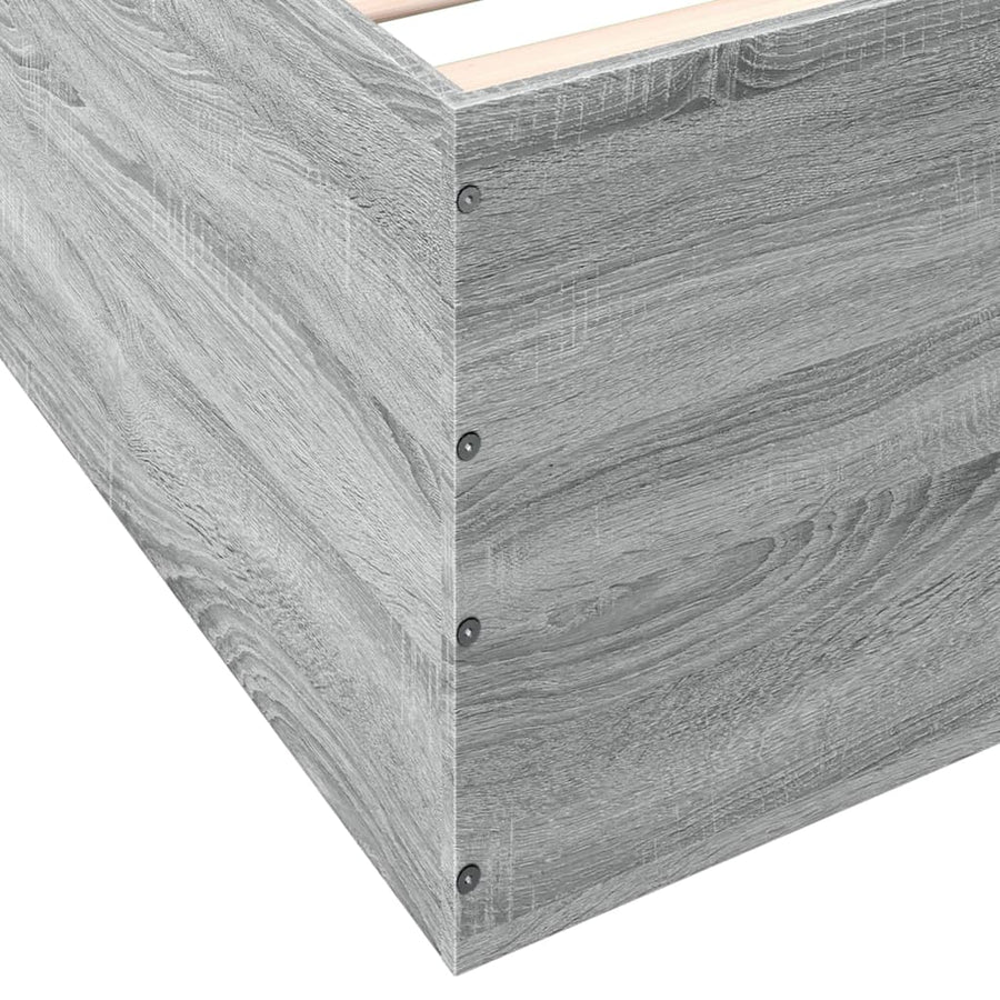 Bedframe bewerkt hout grijs sonoma eikenkleurig 90x190 cm