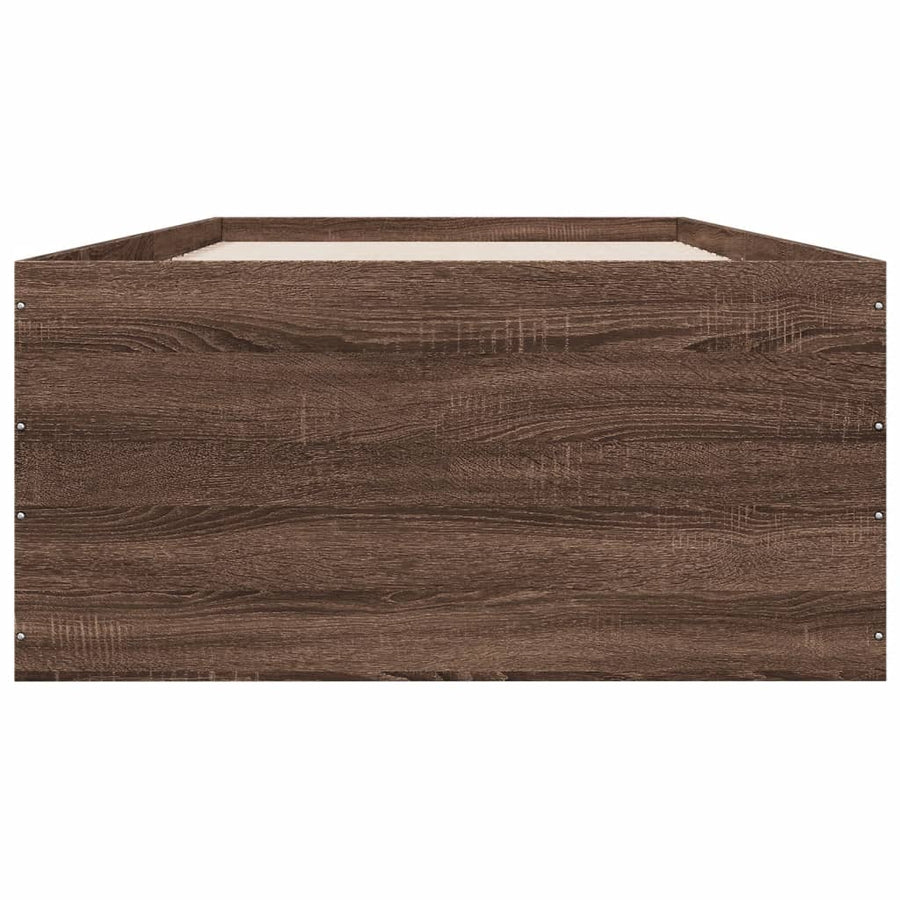 Bedframe bewerkt hout bruin eikenkleur 90x190 cm