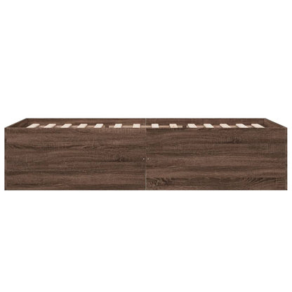Bedframe bewerkt hout bruin eikenkleur 90x190 cm