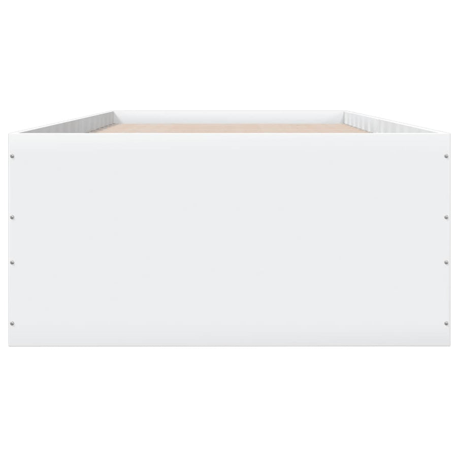 Bedframe bewerkt hout wit 75x190 cm
