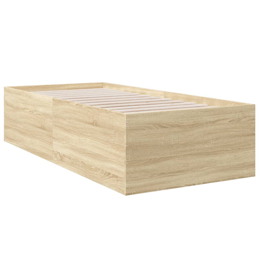 Bedframe bewerkt hout sonoma eikenkleurig 75x190 cm