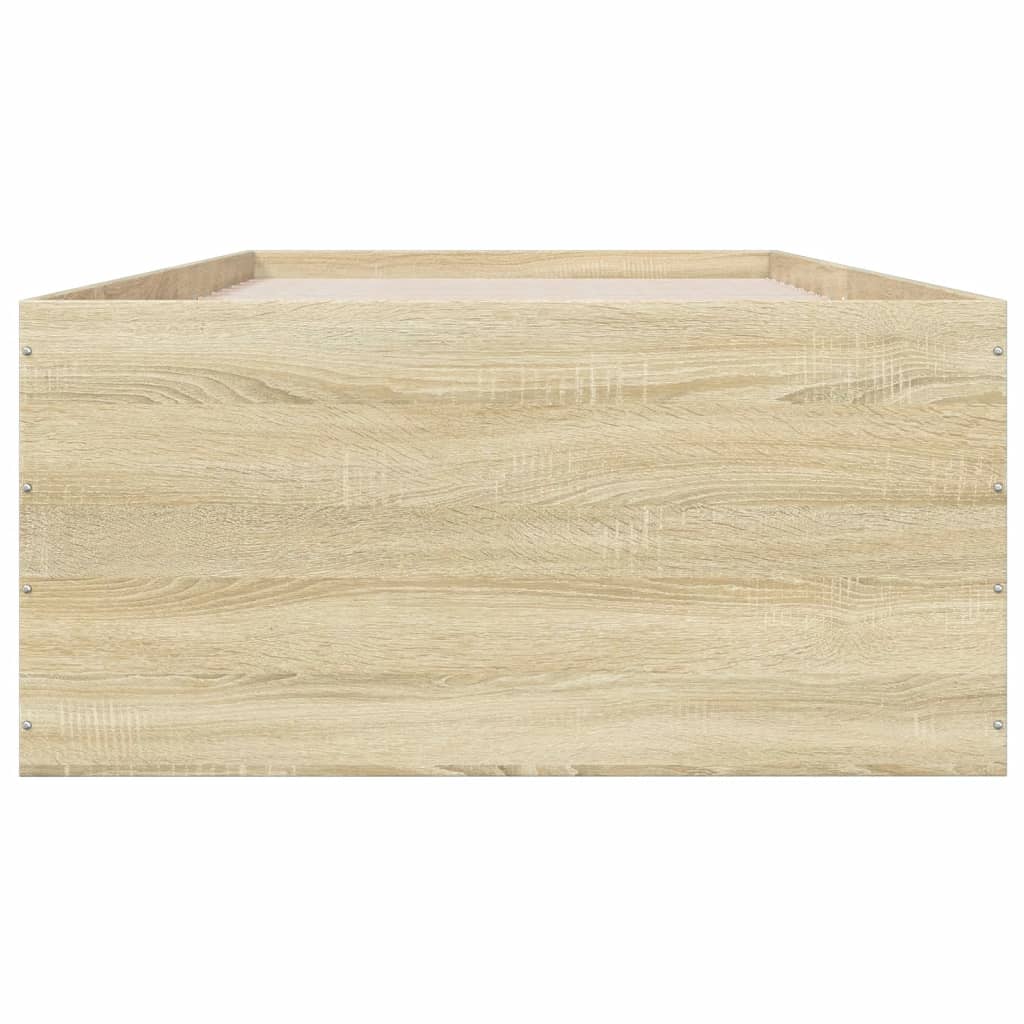 Bedframe bewerkt hout sonoma eikenkleurig 75x190 cm