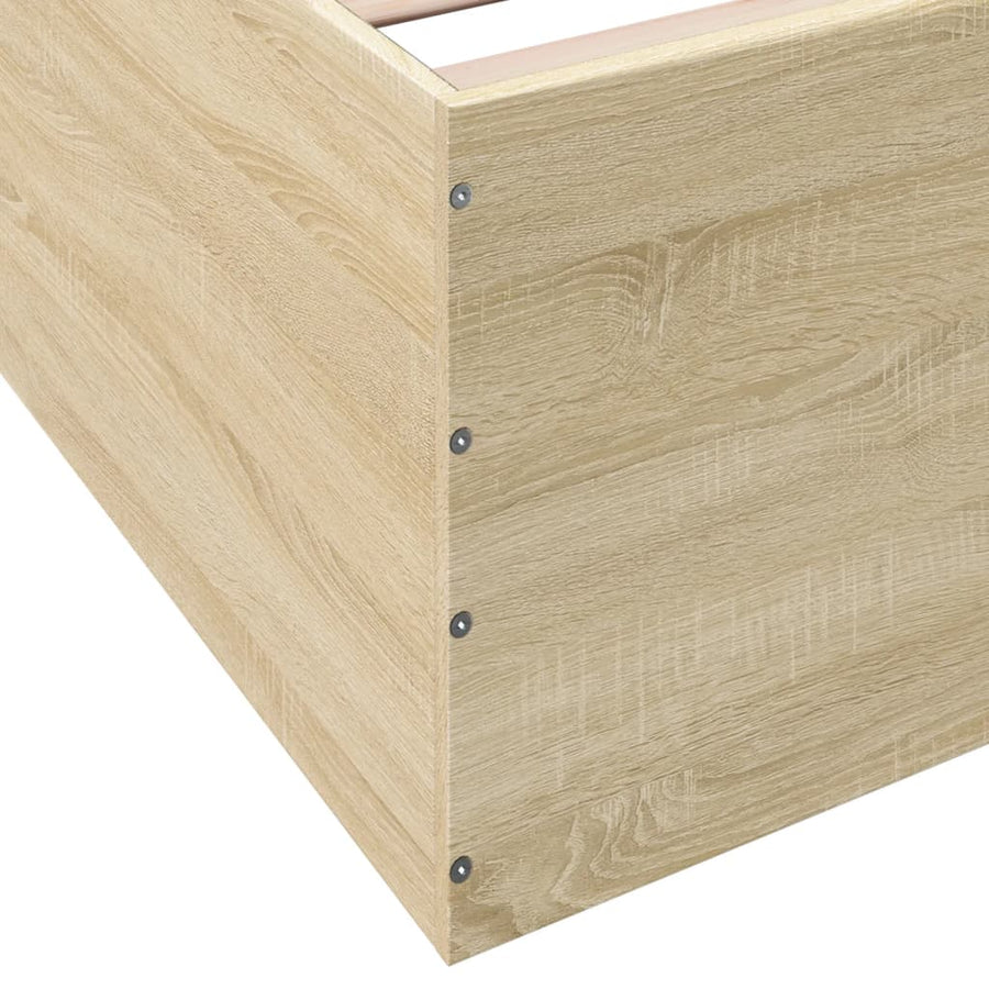 Bedframe bewerkt hout sonoma eikenkleurig 75x190 cm