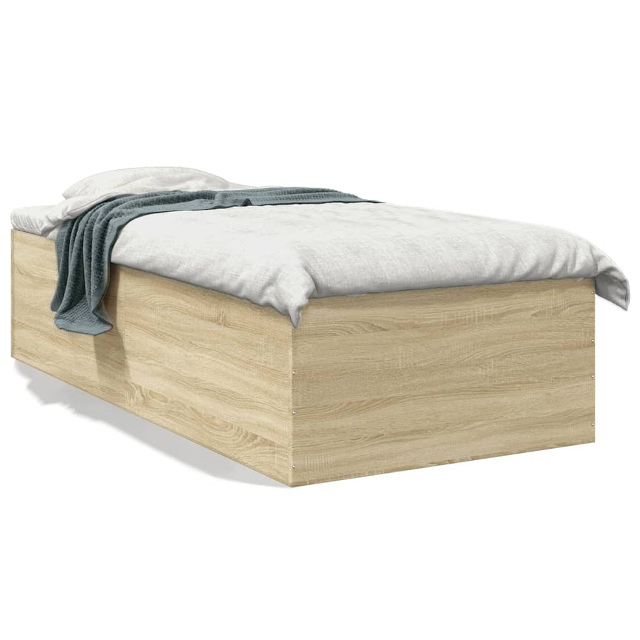 Bedframe bewerkt hout sonoma eikenkleurig 75x190 cm