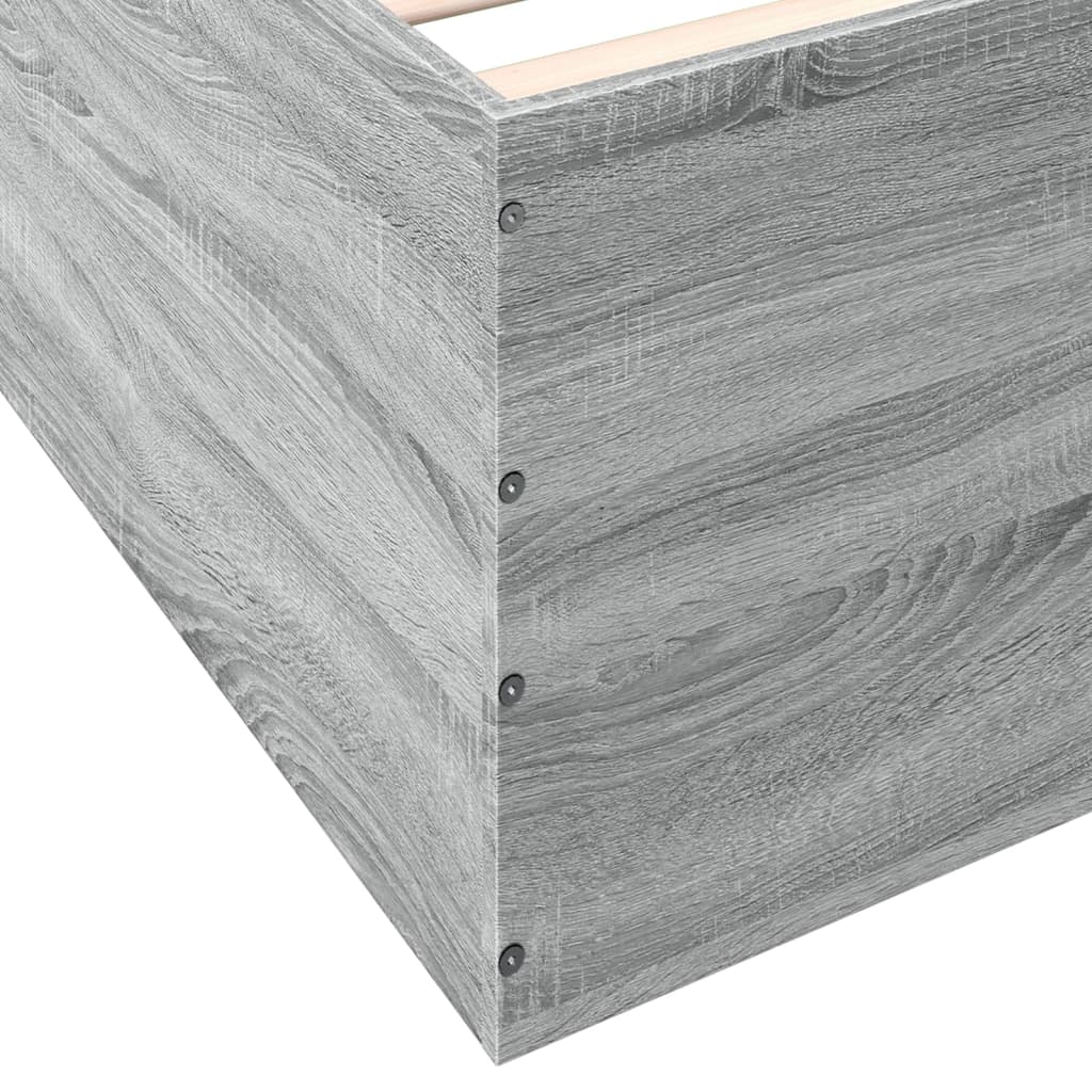 Bedframe bewerkt hout grijs sonoma eikenkleurig 75x190 cm