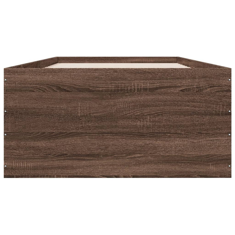 Bedframe bewerkt hout bruin eikenkleur 75x190 cm