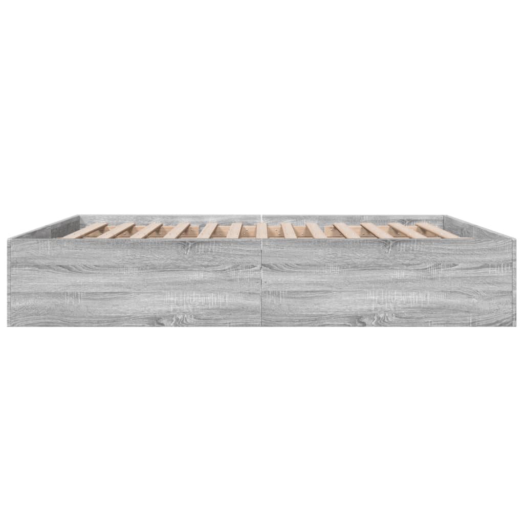 Bedframe bewerkt hout grijs sonoma eikenkleurig 200x200 cm