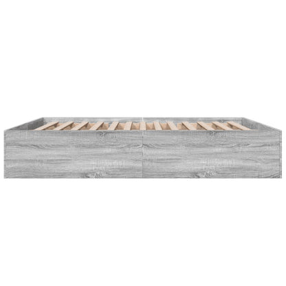 Bedframe bewerkt hout grijs sonoma eikenkleurig 200x200 cm