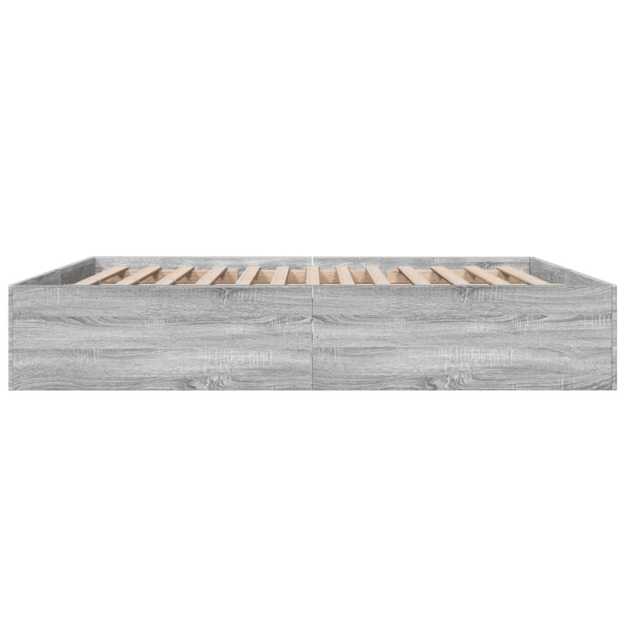 Bedframe bewerkt hout grijs sonoma eikenkleurig 200x200 cm
