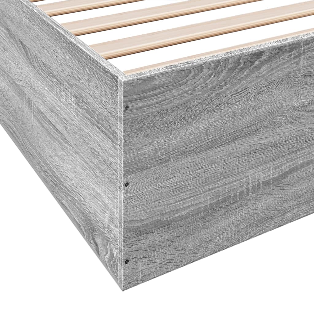 Bedframe bewerkt hout grijs sonoma eikenkleurig 200x200 cm