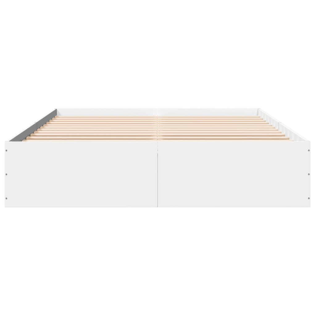 Bedframe bewerkt hout wit 150x200 cm