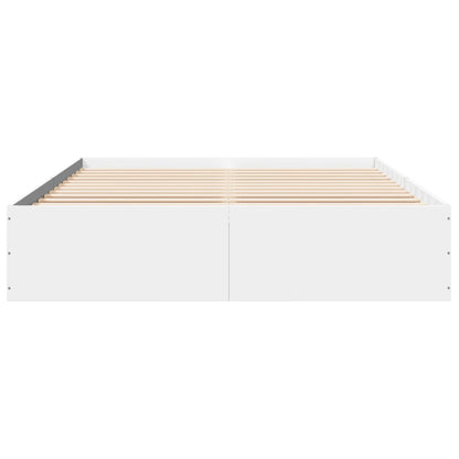 Bedframe bewerkt hout wit 150x200 cm