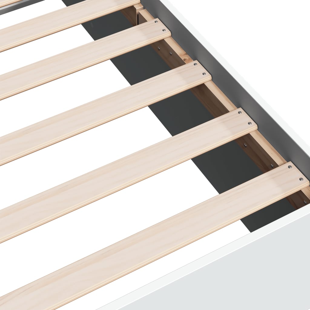 Bedframe bewerkt hout wit 150x200 cm