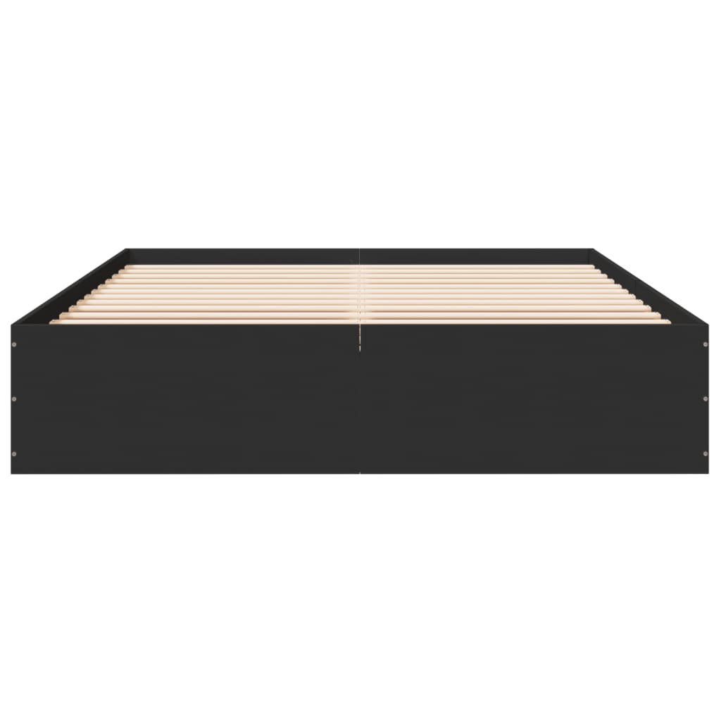 Bedframe bewerkt hout zwart 150x200 cm