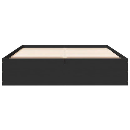 Bedframe bewerkt hout zwart 150x200 cm