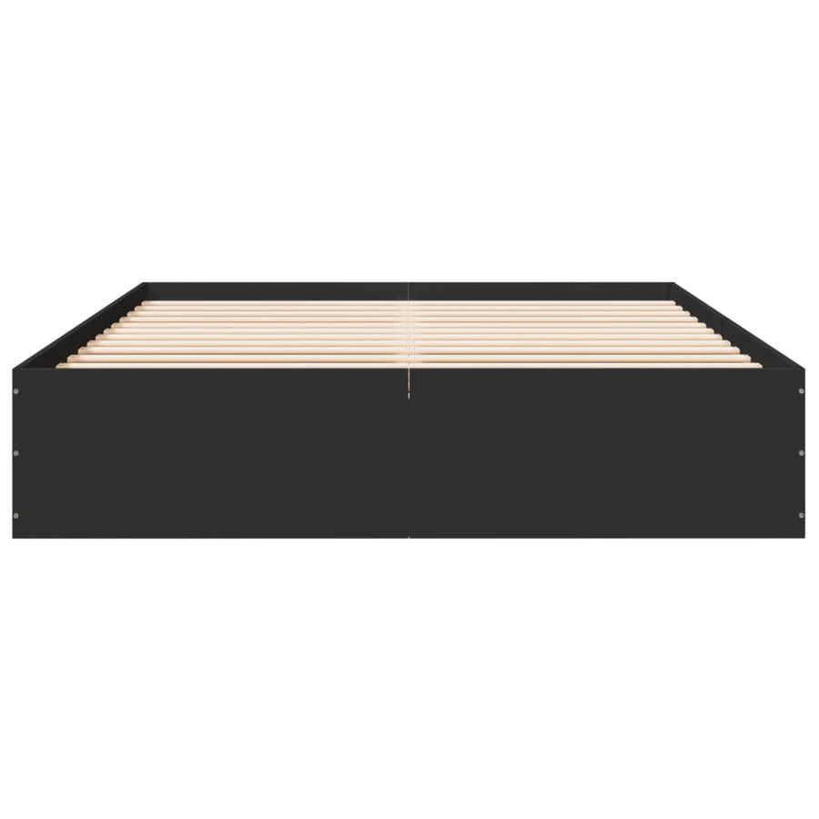 Bedframe bewerkt hout zwart 150x200 cm