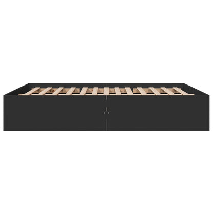 Bedframe bewerkt hout zwart 150x200 cm