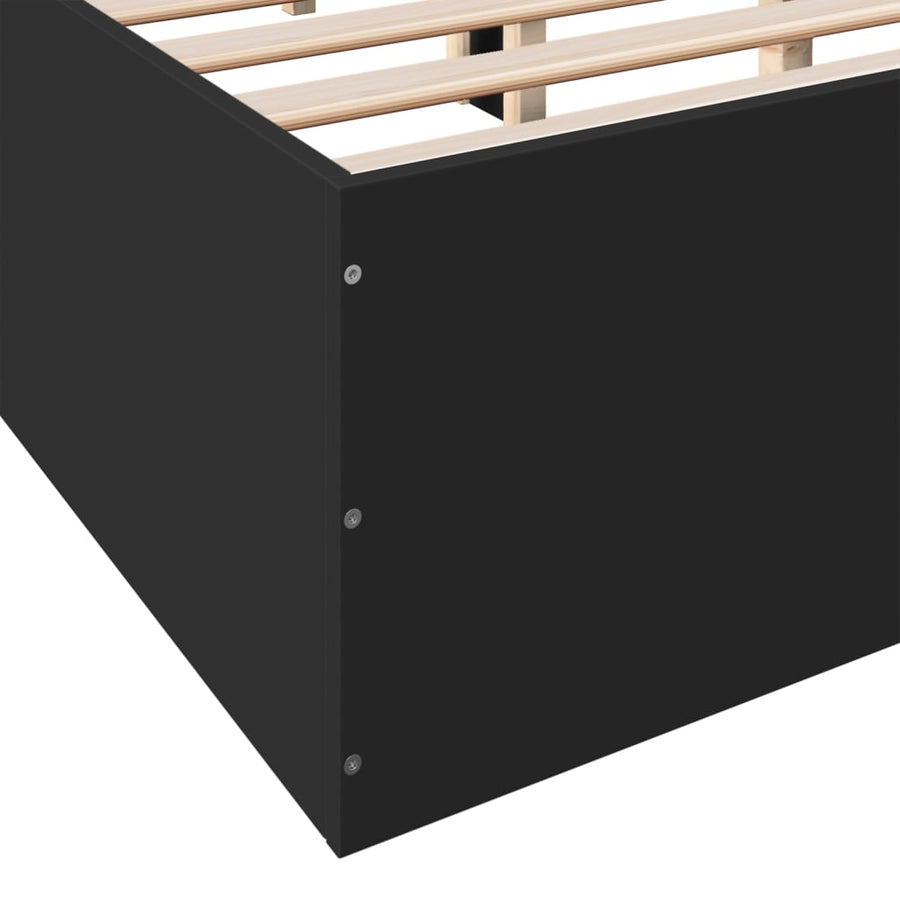 Bedframe bewerkt hout zwart 150x200 cm